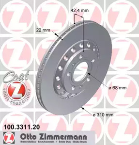 100.3311.20 ZIMMERMANN Тормозные диски