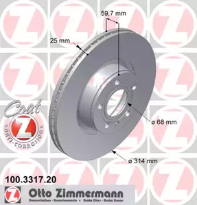 Тормозные диски ZIMMERMANN 100.3317.20