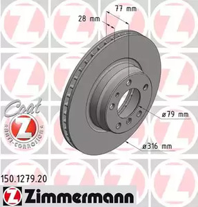 Тормозные диски ZIMMERMANN 150.1279.20