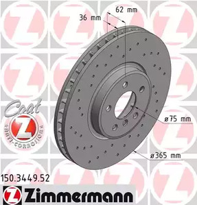 тормозные диски ZIMMERMANN 150.3449.52