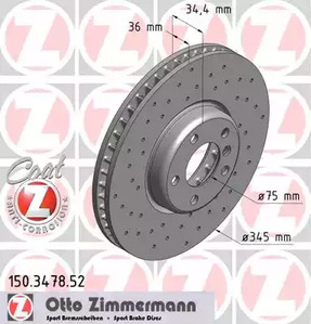 Тормозные диски ZIMMERMANN 150.3478.52