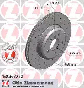 тормозные диски ZIMMERMANN 150.3480.52