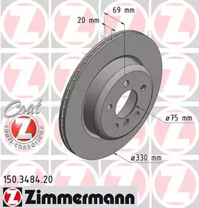 Тормозные диски ZIMMERMANN 150.3484.20