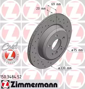 Тормозные диски ZIMMERMANN 150.3484.52