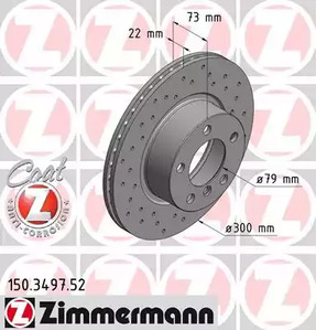 Тормозные диски ZIMMERMANN 150.3497.52