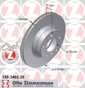 150.3402.20 ZIMMERMANN Тормозные диски