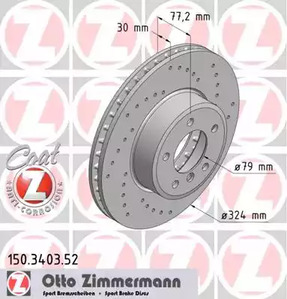 Тормозные диски ZIMMERMANN 150.3403.52