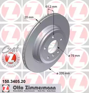 150.3405.20 ZIMMERMANN Тормозные диски