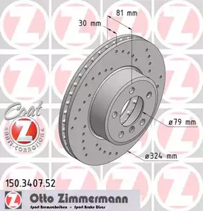 Тормозной диск ZIMMERMANN 150.3407.52