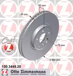 Тормозные диски ZIMMERMANN 150.3449.20