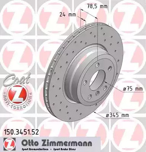 150.3451.52 ZIMMERMANN Тормозные диски