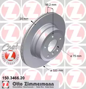 150.3466.20 ZIMMERMANN Тормозные диски