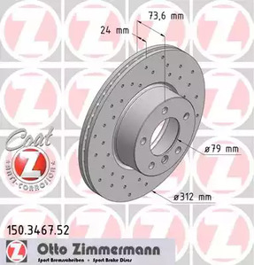 Тормозные диски ZIMMERMANN 150.3467.52