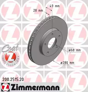 200.2515.20 ZIMMERMANN Тормозные диски