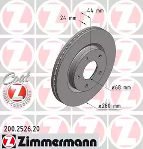 200.2526.20 ZIMMERMANN Тормозные диски