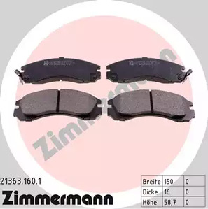 21363.160.1 ZIMMERMANN Колодки тормозные дисковые