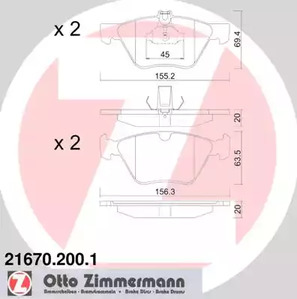 21670.200.1 ZIMMERMANN Тормозные колодки