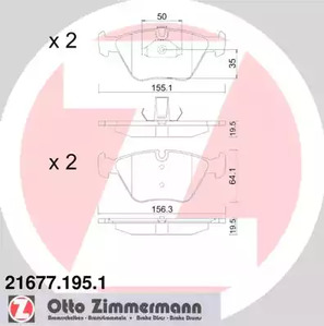 21677.195.1 ZIMMERMANN Колодки тормозные дисковые