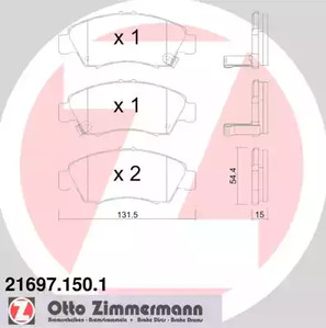 21697.150.1 ZIMMERMANN Колодки тормозные дисковые