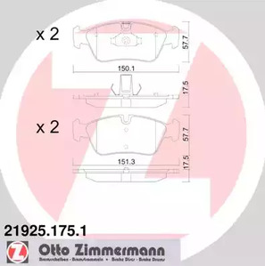 21925.175.1 ZIMMERMANN Колодки тормозные дисковые