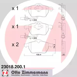 23018.200.1 ZIMMERMANN Колодки тормозные дисковые