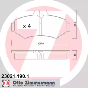 23021.190.1 ZIMMERMANN Колодки тормозные дисковые