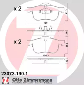 23073.190.1 ZIMMERMANN Колодки тормозные дисковые