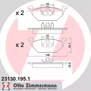 23130.195.1 ZIMMERMANN Колодки тормозные дисковые