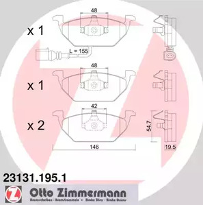 Колодки тормозные дисковые ZIMMERMANN 23131.195.1