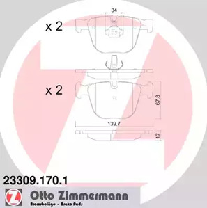 23309.170.1 ZIMMERMANN Колодки тормозные дисковые