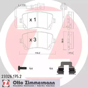 23326.175.2 ZIMMERMANN Колодки тормозные дисковые