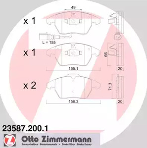 23587.200.1 ZIMMERMANN Тормозные колодки