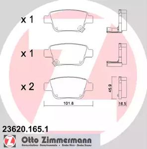 23620.165.1 ZIMMERMANN Колодки тормозные дисковые