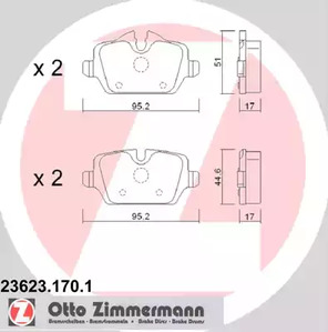 23623.170.1 ZIMMERMANN Колодки тормозные дисковые