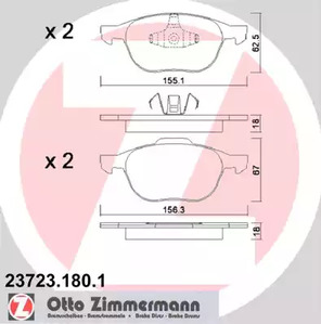 23723.180.1 ZIMMERMANN Колодки тормозные дисковые