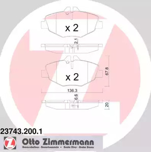 23743.200.1 ZIMMERMANN Колодки тормозные дисковые