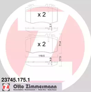 23745.175.1 ZIMMERMANN Колодки тормозные дисковые