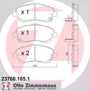 23768.185.1 ZIMMERMANN Колодки тормозные дисковые