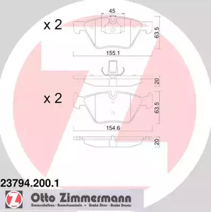 23794.200.1 ZIMMERMANN Колодки тормозные дисковые