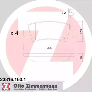 23816.160.1 ZIMMERMANN Колодки тормозные дисковые