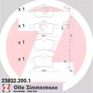 23832.200.1 ZIMMERMANN Колодки тормозные дисковые