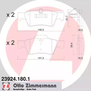 23924.180.1 ZIMMERMANN Колодки тормозные дисковые