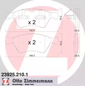 23925.210.1 ZIMMERMANN Колодки тормозные дисковые