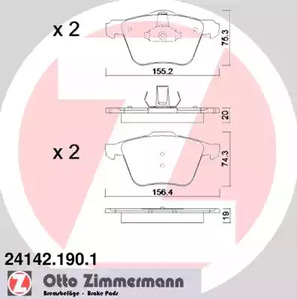 24142.190.1 ZIMMERMANN Колодки тормозные дисковые