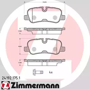 Тормозные колодки ZIMMERMANN 24192.175.1