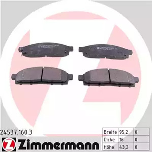 24537.160.3 ZIMMERMANN Тормозные колодки