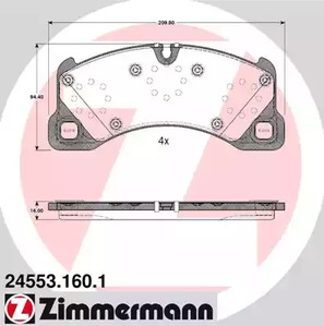 24553.160.1 ZIMMERMANN Колодки тормозные