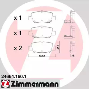 24664.160.1 ZIMMERMANN Тормозные колодки