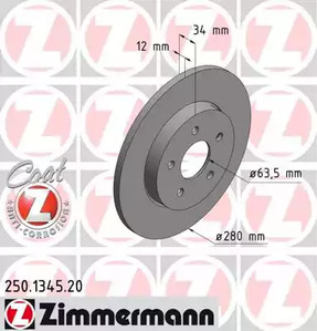 Тормозные диски ZIMMERMANN 250.1345.20