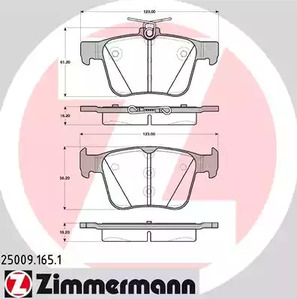 25009.165.1 ZIMMERMANN Тормозные колодки